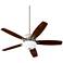 52" Quorum Breeze Satin Nickel LED Ceiling Fan with Pull Chain