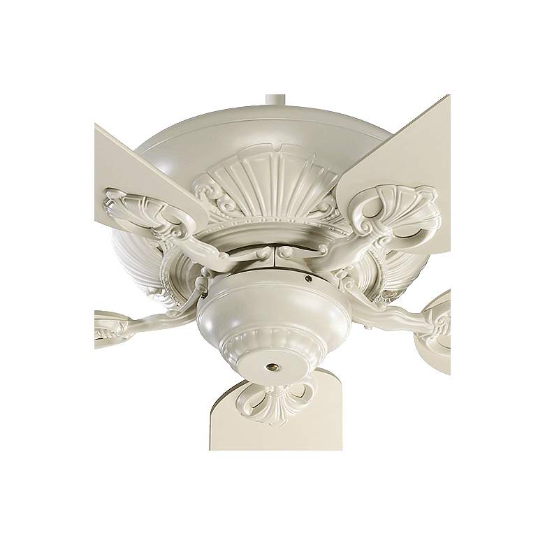 Image 3 52" Quorum Chateaux Antique White Pull Chain Ceiling Fan more views