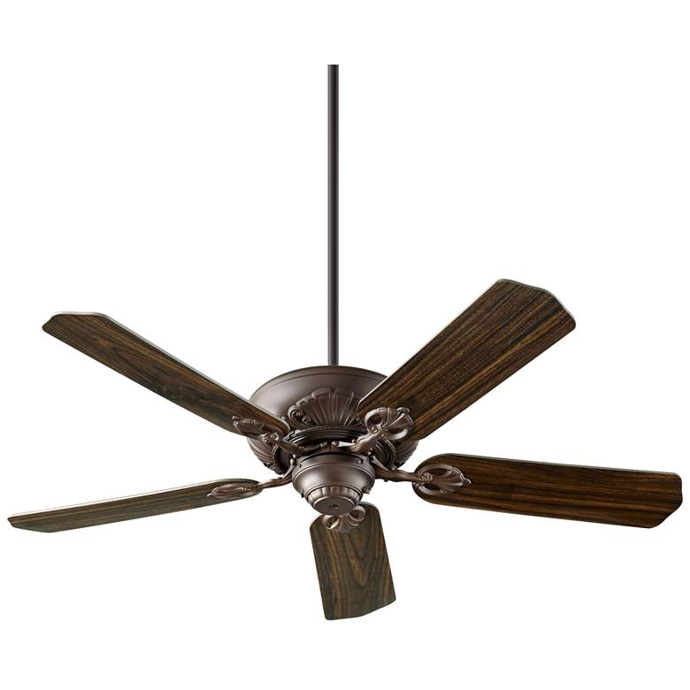 Image 3 52 inch Quorum Chateaux Oiled Bronze Ceiling Fan with Pull Chain