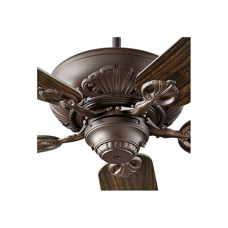 Image 4 52" Quorum Chateaux Oiled Bronze Ceiling Fan with Pull Chain more views