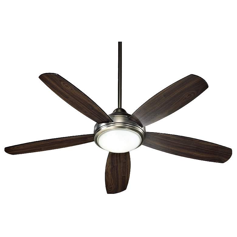 52 inch Quorum Colton Antique Silver Finish Ceiling Fan with Wall Control
