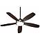 52" Quorum Colton Antique Silver Finish Ceiling Fan with Wall Control