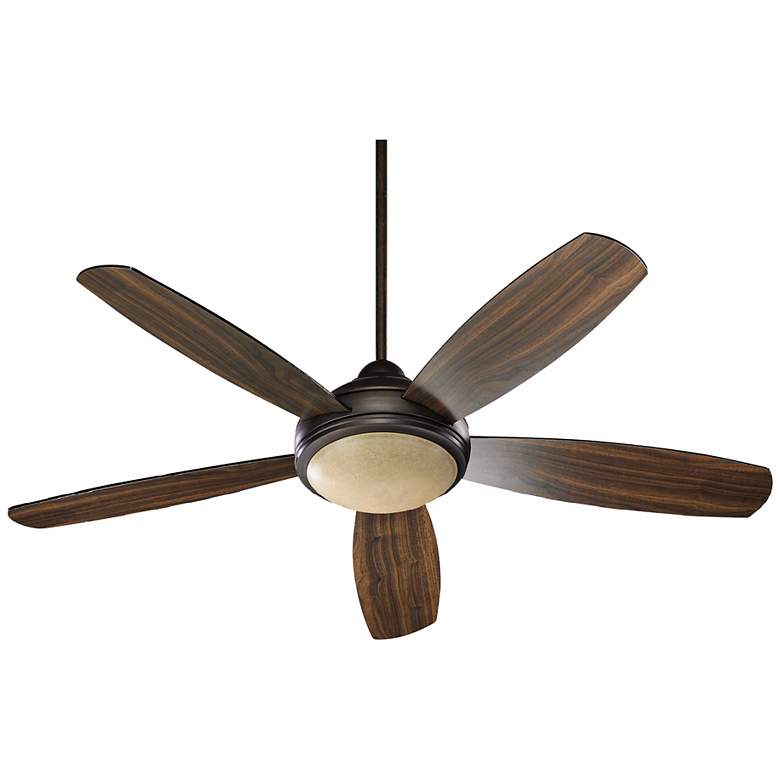 Image 2 52 inch Quorum Colton Oiled Bronze 5-Blade Ceiling Fan with Wall Control