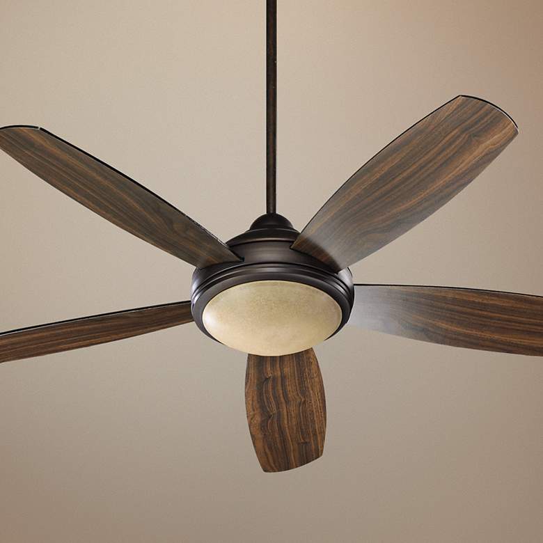 Image 1 52 inch Quorum Colton Oiled Bronze 5-Blade Ceiling Fan with Wall Control