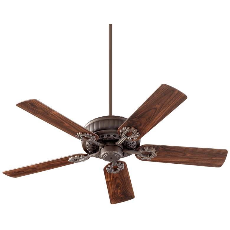 Image 2 52" Quorum Empress Oiled Bronze Traditional Pull Chain Ceiling Fan