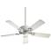52" Quorum Empress Studio White Ceiling Fan with Pull Chain