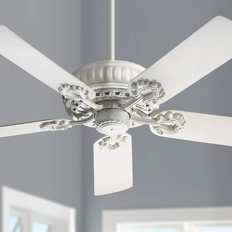 Image 1 52" Quorum Empress Studio White Ceiling Fan with Pull Chain