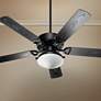 52" Quorum Estate Matte Black Outdoor Patio Pull Chain Ceiling Fan