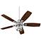 52" Quorum Galveston Galvanized Damp Ceiling Fan with Wall Control