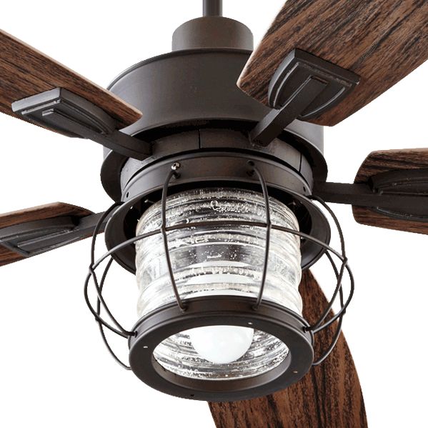 52" Quorum Galveston Oiled Bronze Damp Rated Fan with Wall Control