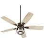 52" Quorum Galveston Oiled Bronze Rustic Ceiling Fan with Wall Control