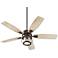 52" Quorum Galveston Oiled Bronze Rustic Ceiling Fan with Wall Control