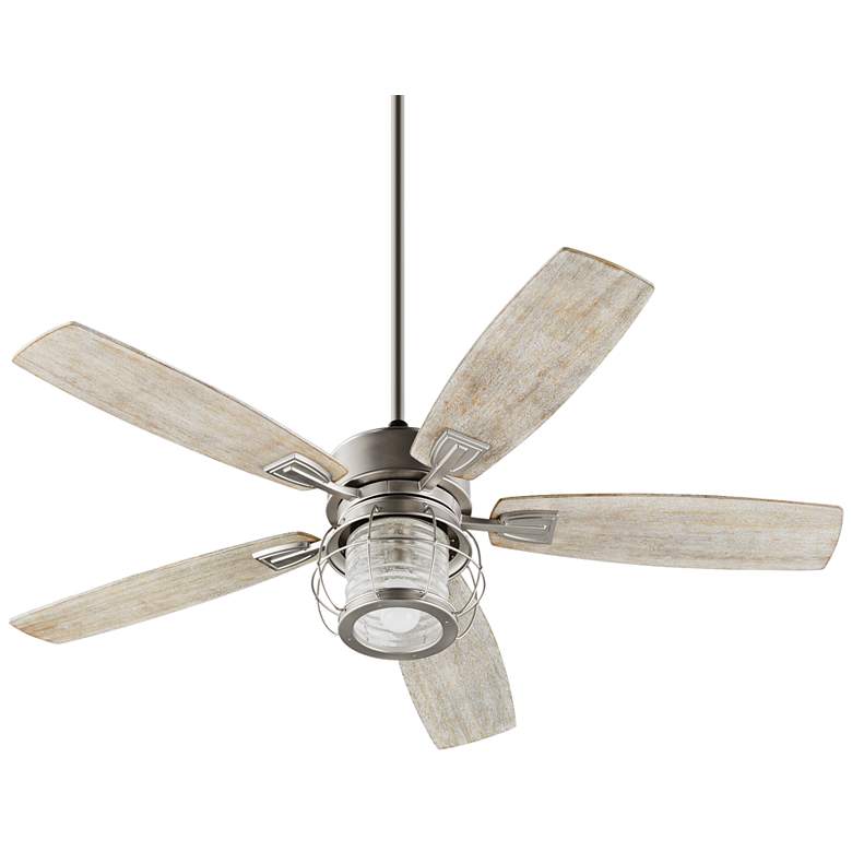 Image 2 52" Quorum Galveston Satin Nickel Ceiling Fan with Wall Control