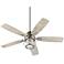 52" Quorum Galveston Satin Nickel Ceiling Fan with Wall Control