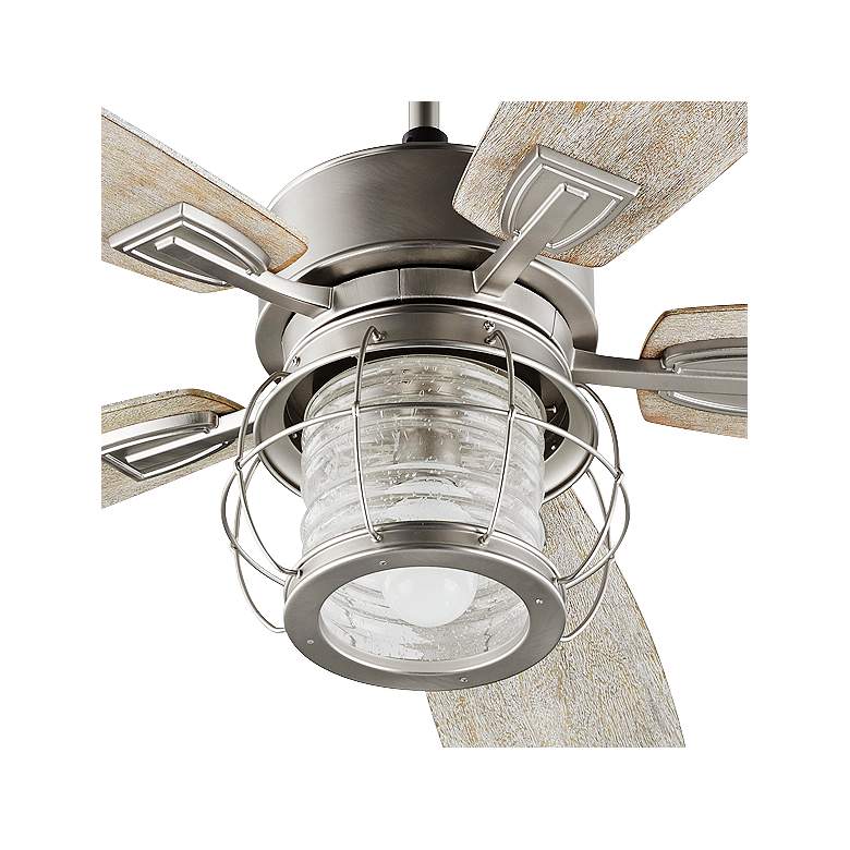 Image 3 52" Quorum Galveston Satin Nickel Ceiling Fan with Wall Control more views