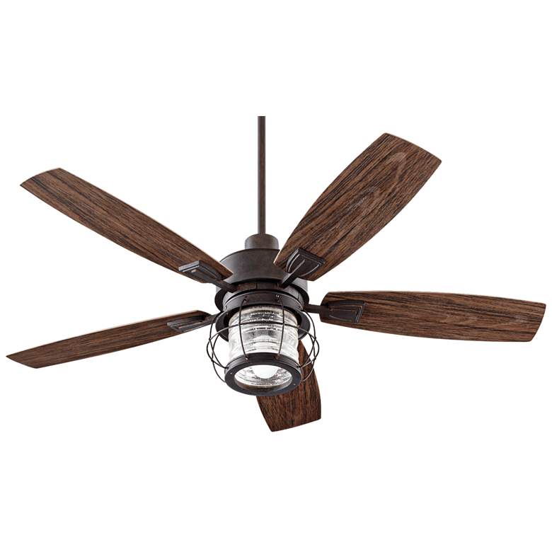 Image 2 52" Quorum Galveston Sienna Damp Rated Ceiling Fan with Wall Control