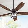 52" Quorum Galveston Sienna Damp Rated Ceiling Fan with Wall Control