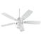 52" Quorum Galveston White Damp Rated Ceiling Fan with Wall Control