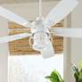 52" Quorum Galveston White Damp Rated Ceiling Fan with Wall Control