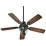 52" Quorum Georgia Old World Wet Rated Ceiling Fan with Wall Control in scene