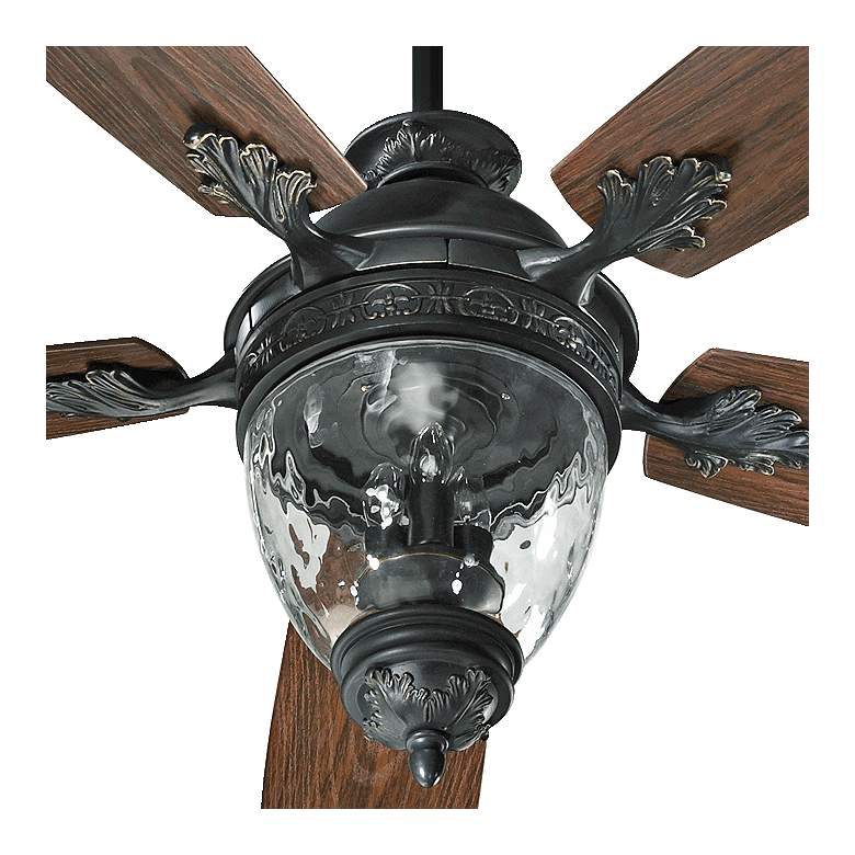 Image 3 52 inch Quorum Georgia Old World Wet Rated Ceiling Fan with Wall Control more views
