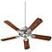 52" Quorum Hudson Galvanized Walnut Wet Rated Fan with Pull Chain