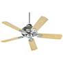 52" Quorum Hudson Galvanized Wet Location Ceiling Fan with Pull Chain