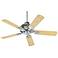 52" Quorum Hudson Galvanized Wet Location Ceiling Fan with Pull Chain