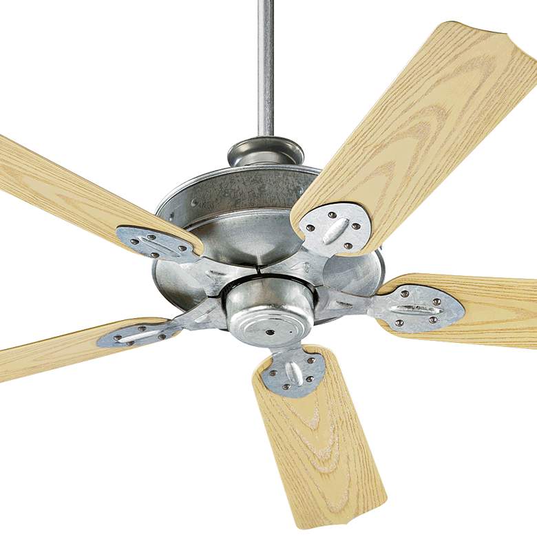 Image 3 52" Quorum Hudson Galvanized Wet Location Ceiling Fan with Pull Chain more views