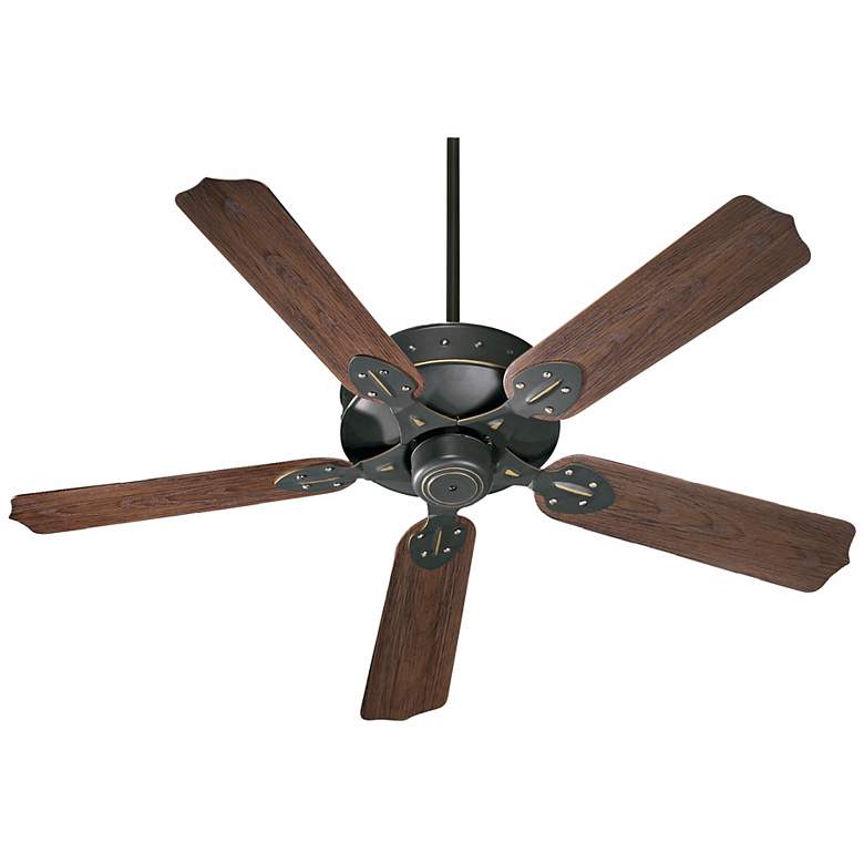 Image 2 52 inch Quorum Hudson Old World Outdoor Ceiling Fan with Pull Chain