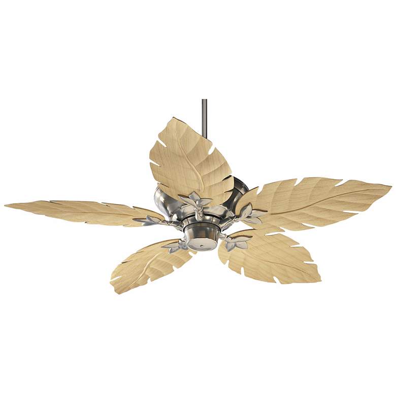Image 2 52" Quorum Monaco Satin Nickel Wet Rated Ceiling Fan with Pull Chain