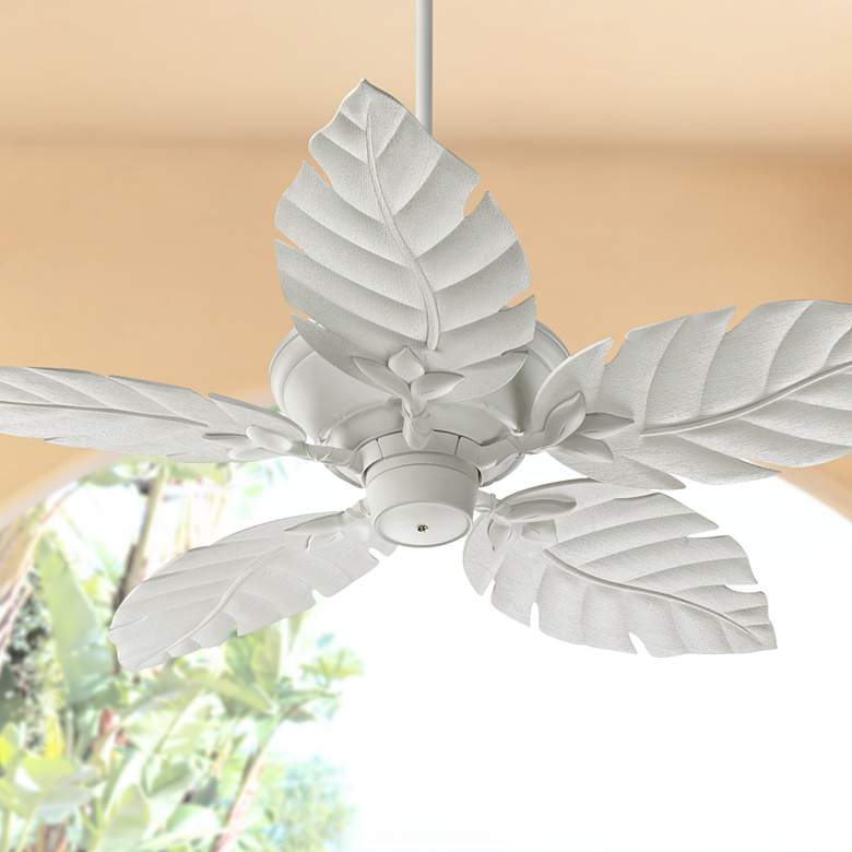 Image 1 52" Quorum Monaco Studio White Patio Ceiling Fan with Pull Chain