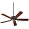 52" Quorum Monticello Oiled Bronze Ceiling Fan with Pull Chain