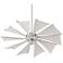 52" Quorum Mykonos Satin Nickel Windmill Canvas Blades Ceiling Fan