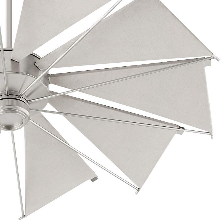Image 3 52" Quorum Mykonos Satin Nickel Windmill Canvas Blades Ceiling Fan more views