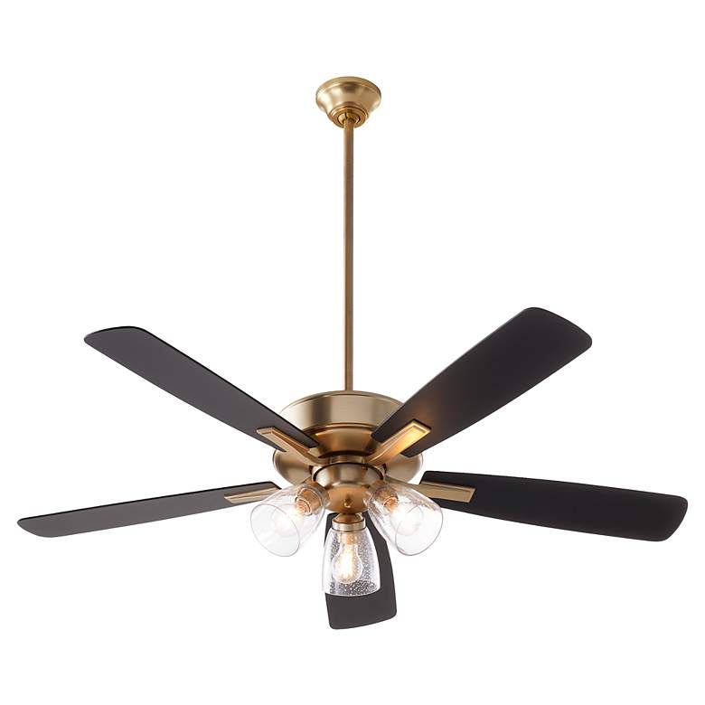 Image 2 52" Quorum Ovation Aged Brass and Black LED Ceiling Fan more views