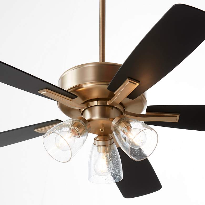 Image 3 52" Quorum Ovation Aged Brass and Black LED Ceiling Fan more views