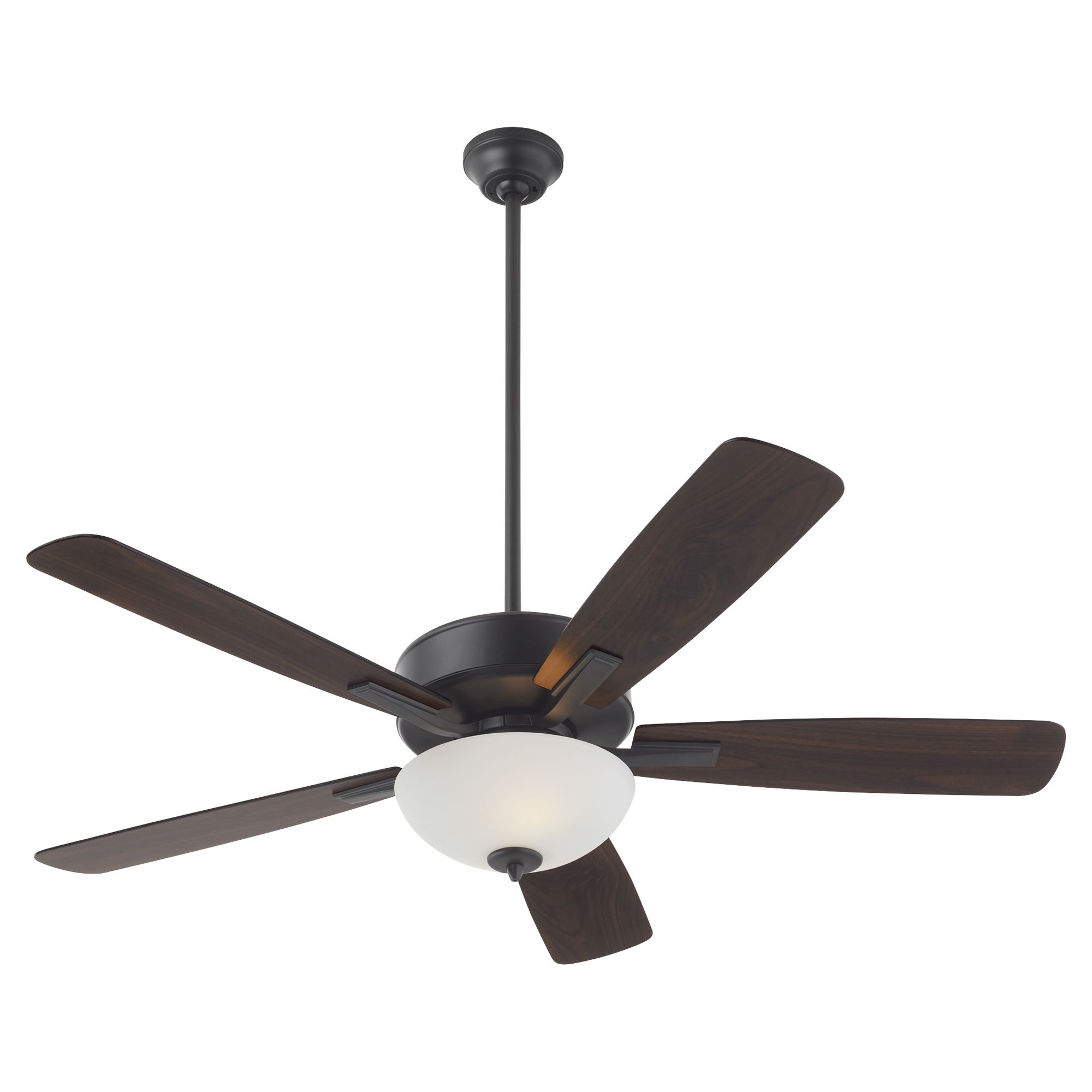 Image 2 52" Quorum Ovation Black LED Ceiling Fan with Opal Bowl more views