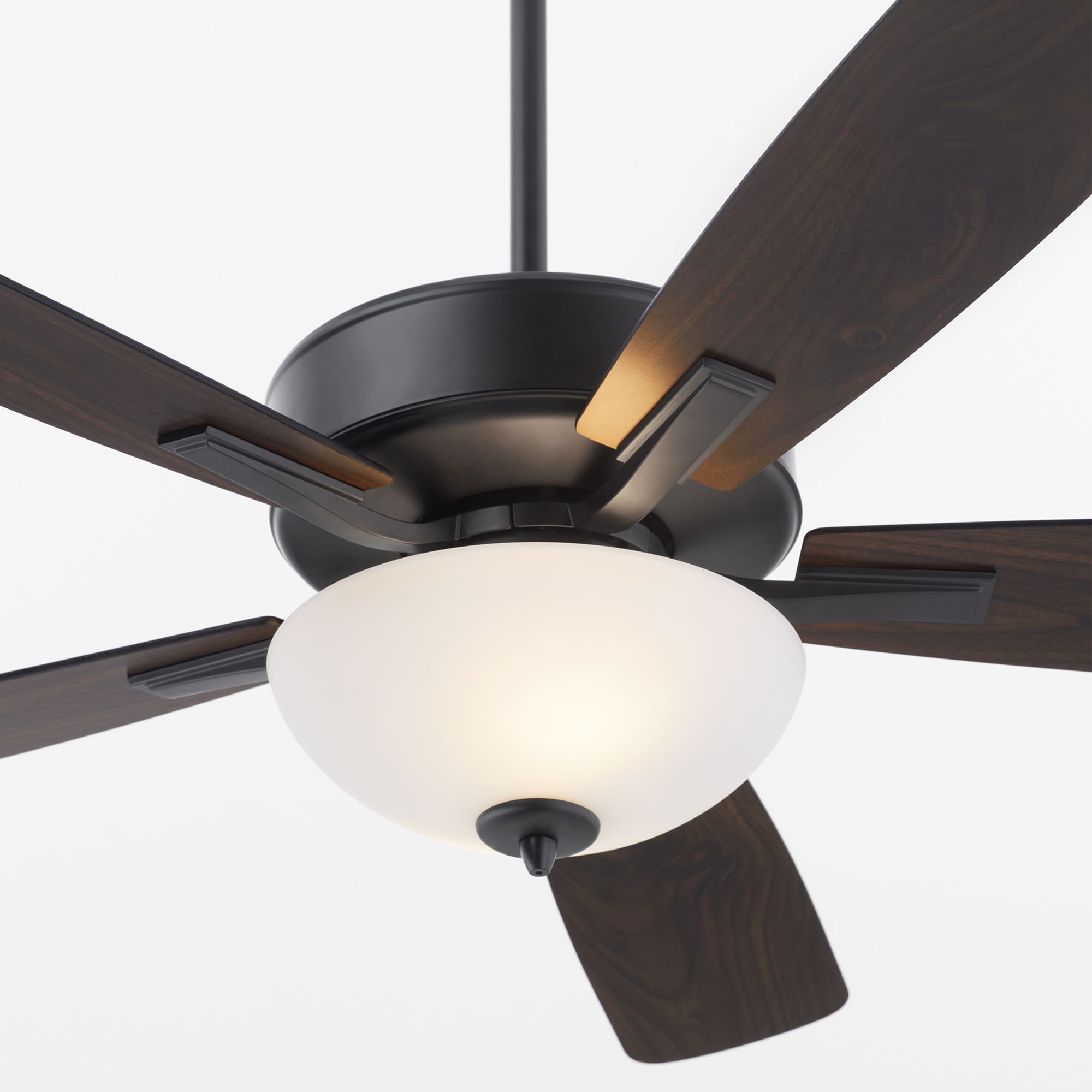Image 3 52" Quorum Ovation Black LED Ceiling Fan with Opal Bowl more views