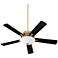 52" Quorum Premier Aged Brass LED Pull Chain Ceiling Fan