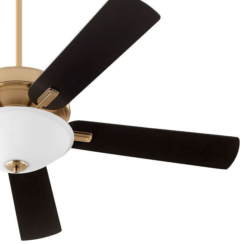 Image 3 52 inch Quorum Premier Aged Brass LED Pull Chain Ceiling Fan more views