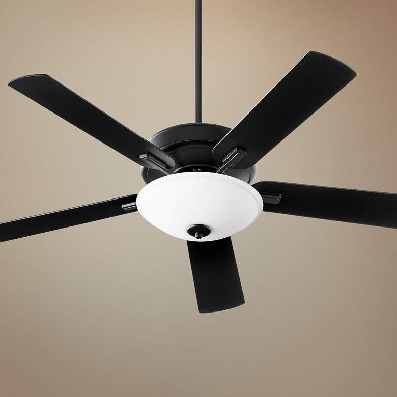 Image 1 52 inch Quorum Premier Noir LED Ceiling Fan with Pull Chain