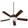 52" Quorum Premier Oiled Bronze LED Ceiling Fan with Pull Chain