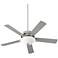 52" Quorum Premier Satin Nickel LED Ceiling Fan with Pull Chain