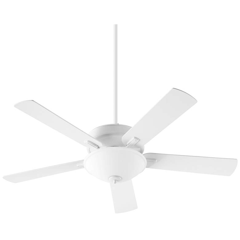 Image 2 52 inch Quorum Premier Studio White LED Ceiling Fan with Pull Chain