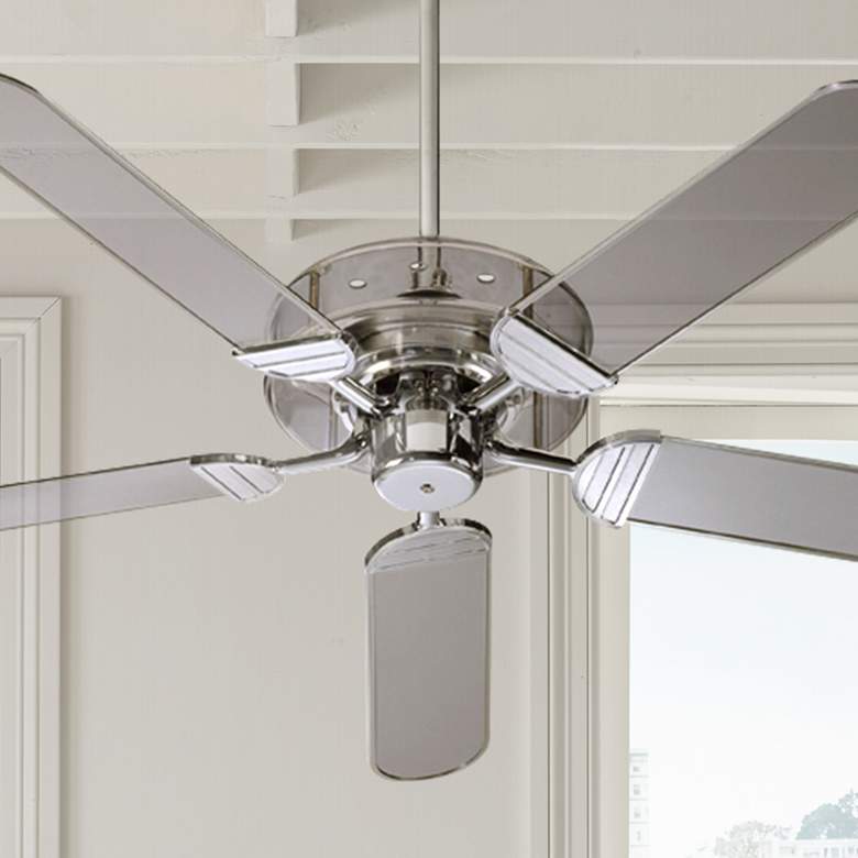 Image 1 52 inch Quorum Prizzm Acrylic and Chrome Ceiling Fan