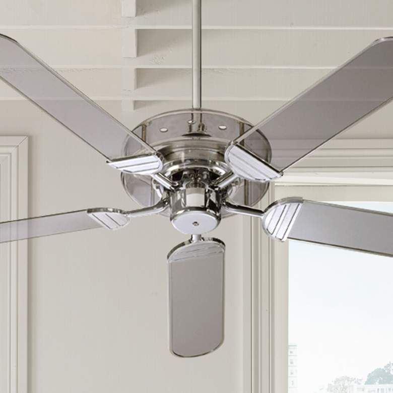 Image 1 52" Quorum Prizzm Acrylic and Chrome Ceiling Fan