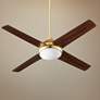 52" Quorum Quest Aged Brass LED Ceiling Fan with Wall Control