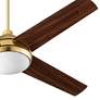 52" Quorum Quest Aged Brass LED Ceiling Fan with Wall Control