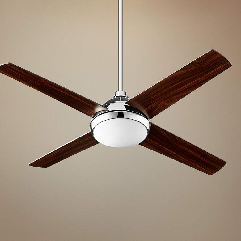 Image 1 52" Quorum Quest Polished Nickel LED Ceiling Fan